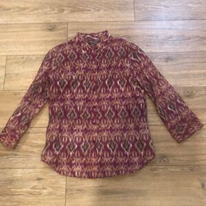 Women’s Ralph Lauren Patterned Purple Buttoned Up Long Sleeve Top Size Smal